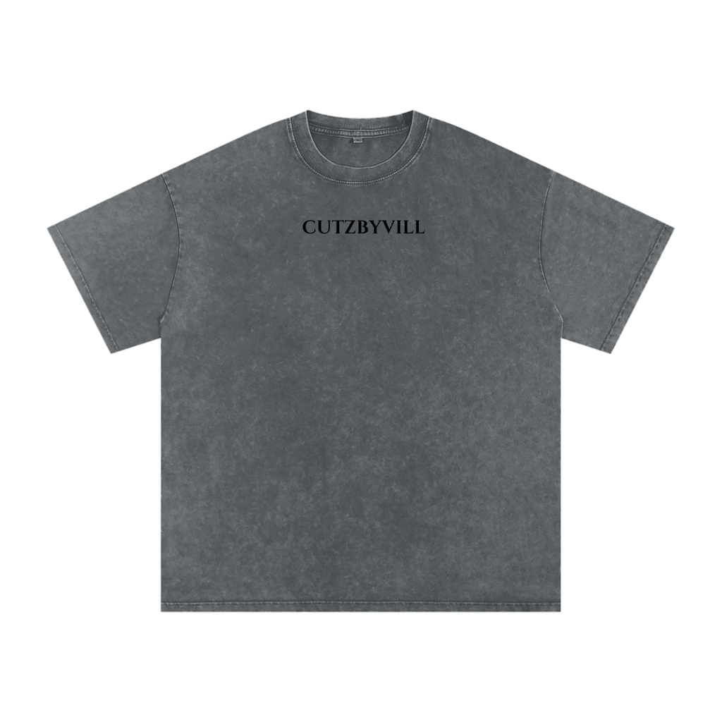 “CV” CUTZBYVILL Snow Washed Oversized Cotton T-Shirt