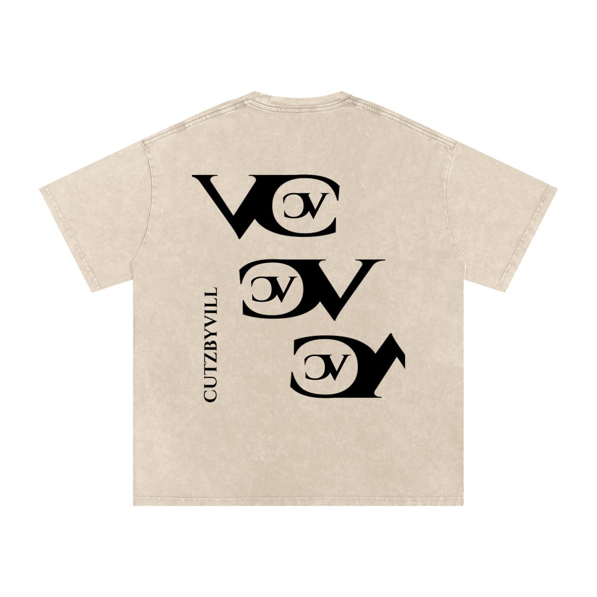 “CV” CUTZBYVILL Snow Washed Oversized Cotton T-Shirt