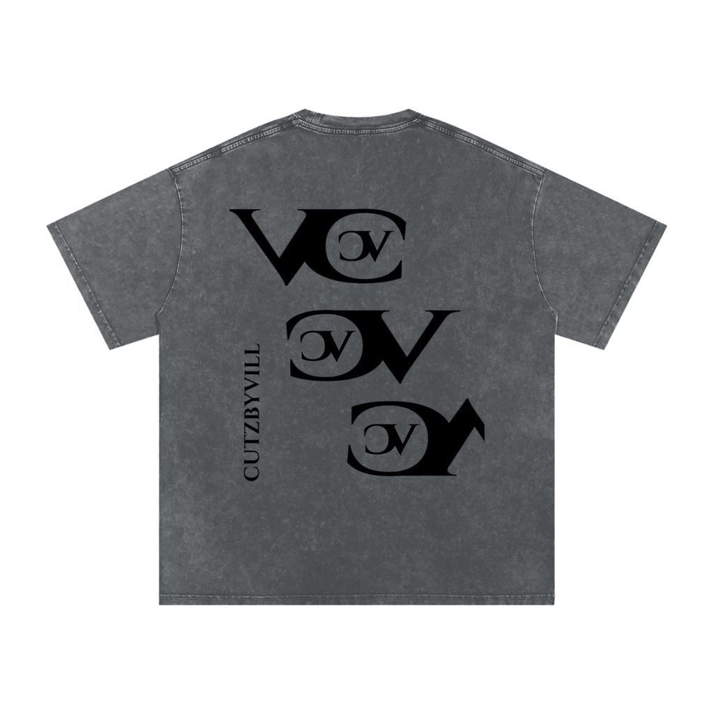 “CV” CUTZBYVILL Snow Washed Oversized Cotton T-Shirt