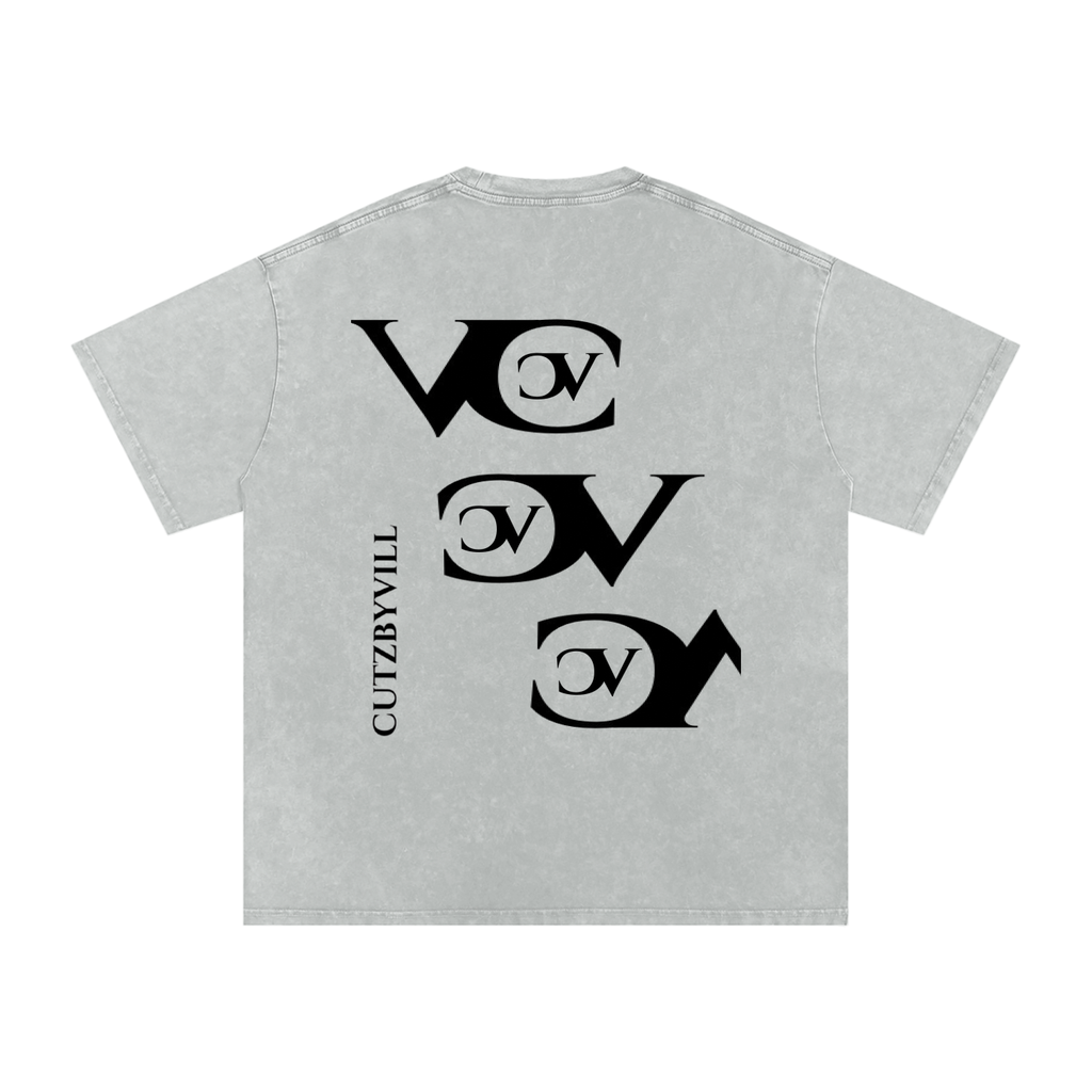 “CV” CUTZBYVILL Snow Washed Oversized Cotton T-Shirt