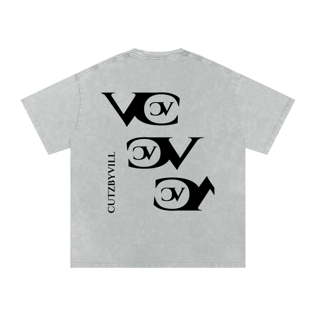 “CV” CUTZBYVILL Snow Washed Oversized Cotton T-Shirt