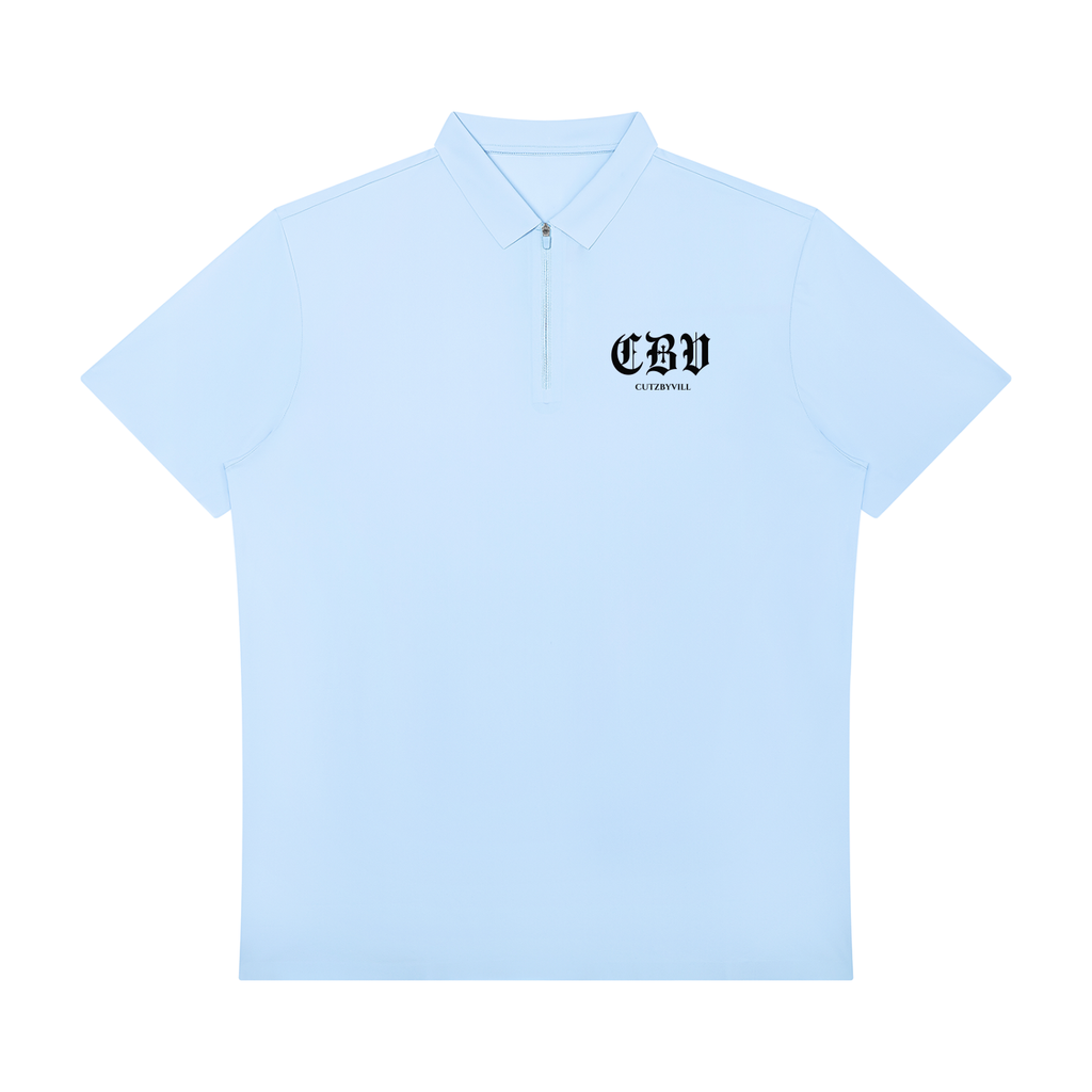 “CBV” Men's Quarter-Zip Performance Polo Shirt